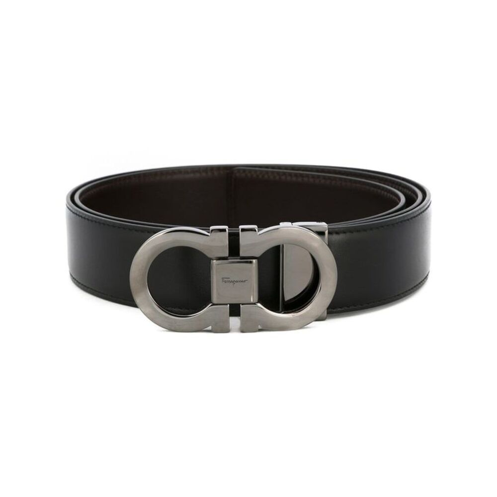 Smooth Leather Reversible Gancini Belt Women